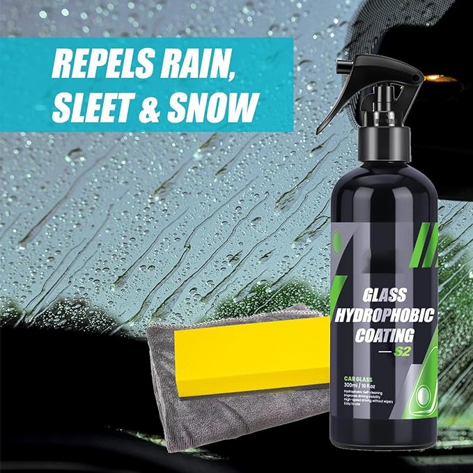 Car Glass Coating – Rainproof Agent, Hydrophobic Spray | Windshield Protector, Water Repelling Agent, Rain Guard Spray, Car C