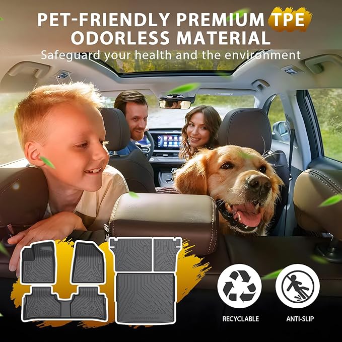 Powerty Floor Mat for Nissan Murano 2025 2026, All Weather TPE Custom Trunk Cargo Mat Liner with Backrest Mat Replacement for Nissan Murano Accessories (Trunk Mat+Backrest Mat+Floor Mat)