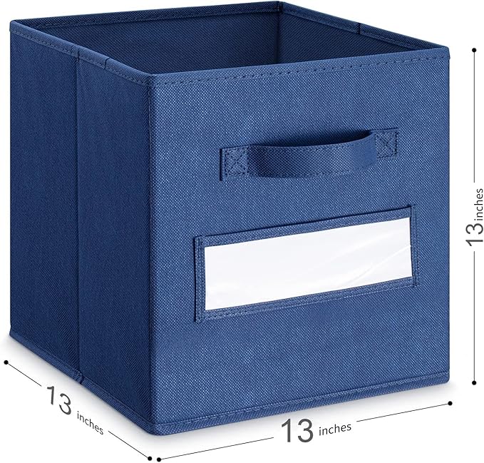 artsdi 13x13x13 storage cube bins(Set of 8) Fabric storage cubes with 8 Labels Window Cards & a Pen, storage cubes 13x13, Col