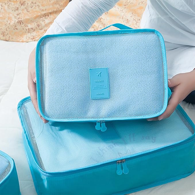 6 Set Packing Cubes for Travel Luggage Packing Bags Reusable Lightweight Suitcase Organizer Cubes Set for Travel Accessories 