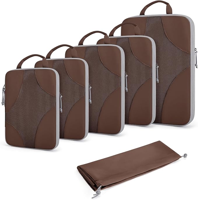 BAGSMART Compression Packing Cubes for Travel, Compressible Luggage Organizer for Cruise Ship, Lightweight Travel Essentials 