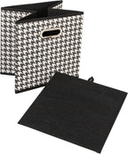 Household Essentials Foldable Fabric Storage Cubes 6-Pack – 11x11x11 Stackable Non-Woven Bins with Chipboard Sides & Grommet 