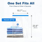 HOUSE DAY 10 Small Vacuum Seal Bags For Clothing Travel, 80% Space Saving Travel Vacuum Bags with Electric Pump, Vacuum Stora