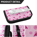 Car Tissue Holder Car Visor Organizer Tissue Box Holder for Car Sun Visor Organizer with Car Vehicle Accessories Essentials Interior for Women Men Pink Flamingos and Polka Dots