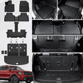 Floor Mats Cargo Mat with Backrest Mats for 2020-2025 Kia Telluride 7/8 Passenger Car Mats Accessories, All Weather TPE Protectors Cargo Liner Seat Back Covers(Floor Mats+2-in-1 Cargo Mat)