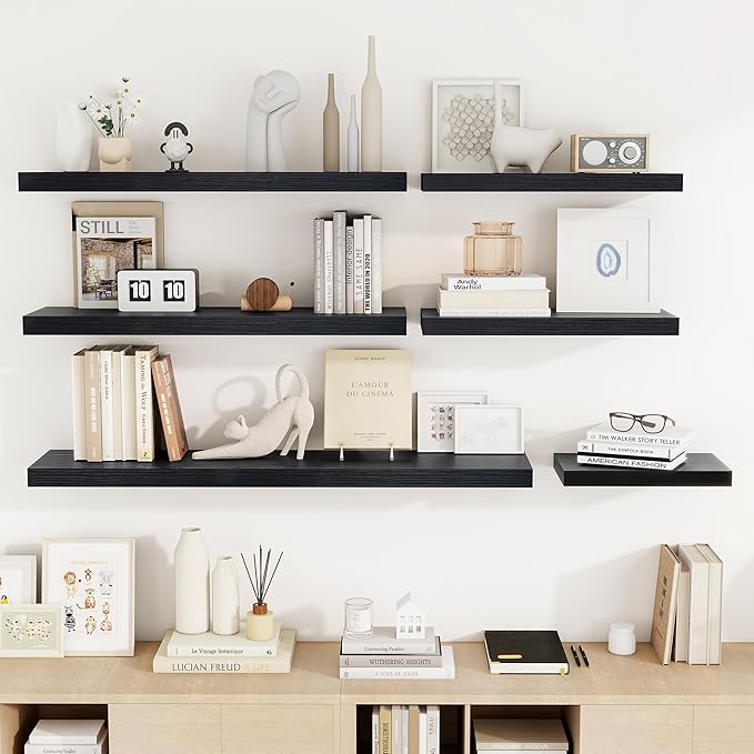 48 Inch Floating Shelves, 48"x9.25"x1.5" Inch Deep Floating Shelves for Wall, Wooden Shelves for Bathroom, Bedroom, Living Ro