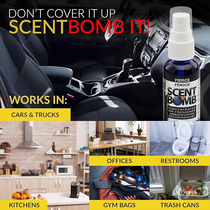 Scent Bomb Air Freshener Spray, Long-Lasting Odor Eliminator - Effective Deodorizer for Home & Car, Fresh Room Spray for Kitc