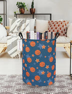 QUEENLALA Large Storage Basket,Laundry Hamper/Bathroom/Home Decor/Collapsible Round Storage Bin,Boys and Girls Hamper/Boxes/C