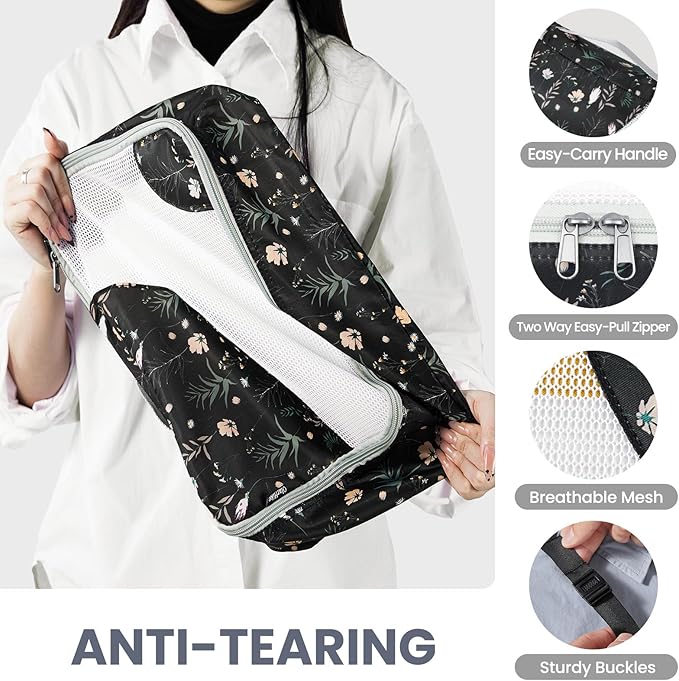 10 Set Packing Cubes for Travel, Gifts for Women Mom,Anti-Tearing Suitcase Organizer for Luggage with Shoe & Hanging Toiletry