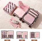 8 Set Compression Packing Cubes for Travel Essentials,Suitcase Organizer Bags, Carry-On Luggage Accessories with Laundry & To