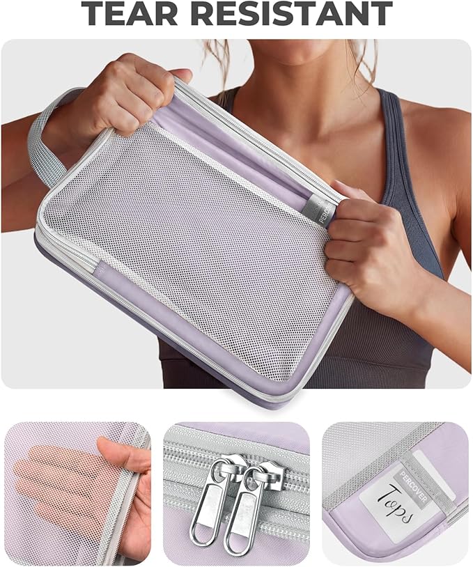 Percover Compression Packing Cubes 6-Piece Set, Packing Cubes Compression for Travel with Multi-Size Organization, Travel Org