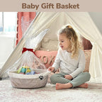 Dog Toy Basket Small Gift Basket for Baby, 12"x 8" x 5" inches Woven Storage Baskets for Dog Cat, Nursery Storage Baskets for