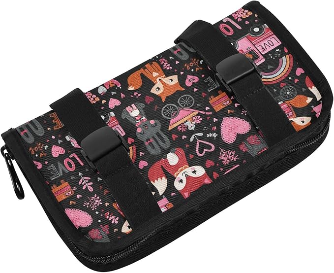Car Tissue Holder Car Visor Organizer Tissue Box Holder for Car Sun Visor Organizer with Car Vehicle Accessories Essentials Interior for Women Men Valentines Fox Bunny Hearts Black