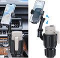 Cup Holder Phone Mount, 2 in 1 Universal Cup Holder Expander with Long Arm 360°Rotation Cup Phone Holder for Car Fits All 4-7