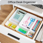 Vtopmart 44 PCS Plastic Drawer Organizers Set, 4-Size Versatile Bathroom and Vanity Organizer Trays, Non-Slip Storage Contain