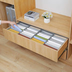 Qozary 4 Pack Drawer Organizers for Clothing, 8 Grids Foldable Closet Organizers and Storage Bins for Bedroom, Dresser Organi