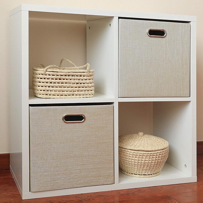 Posprica Storage Cube Basket Bins,13×13 Foldable Storage Boxes for Closet Organizer Shelf Cabinet Bookcase,Thick Fabric Drawe