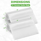 NutriChef Vacuum Sealer Bags 8x50 Rolls 2 pack Compatible with All Brands, Commercial Grade, Heavy Duty, Great for vac storag