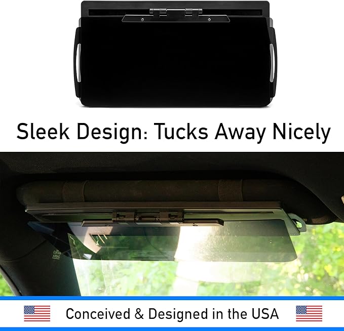VisorMate 2.0 by DrivenVision – Car Visor Extender for Driver Side, Polarized Auto Sun Visor Extension with Side Panel, Sun Visor Extender for Car, SUV, Short People & Sun Glare Blocking