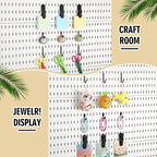 Kathfly 30pcs Pegboard Accessories 10 Clips 20 Hooks, Peg Board Accessory Kit for Wall Organizer Compatible with IKEA Skadis 