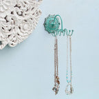 NIKKY HOME Wall Mounted Hooks Jewelry Organizer Rustic Hanging Vintage Decorative Shabby Chic Jewelry Storage Display Hanger 
