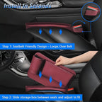 Car Seat Gap Filler Organizer 2 Pack, Car Seat Organizer with Cup Holders, 3-in-1 Removable Auto Organizer for Women, Universal Fit SUV Truck Fill The Gap Between Seats & Console (Red)