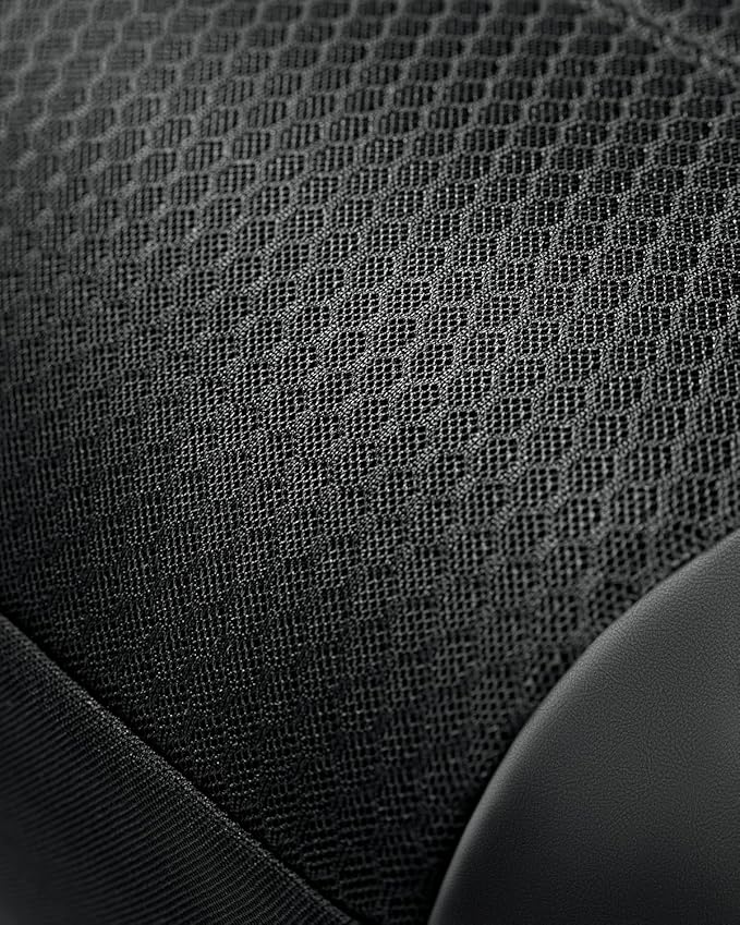 Skechers Memory Foam Car Seat Covers, Leather Seat Covers with Thick Memory Foam, Black Air Cool Rear Seat Covers, Automotive