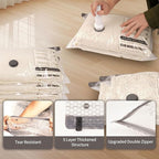 12 Pack Vacuum Storage Bags with Rechargeable Electric Air Pump (3J+3L+3M+3S), Space Saver Vacuum Sealer Bags for Clothing, B