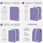 6 Set Compression Packing Cubes, Suitcase Organizer, Lightweight Travel Essentials, Compression Bags For Travel Accessories L