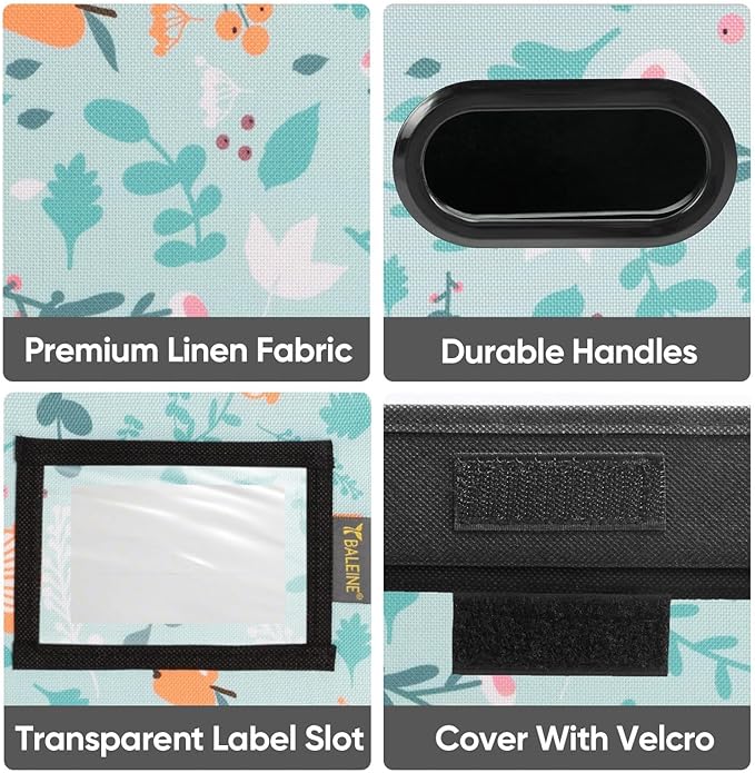 BALEINE File Organizer Box with Lid, Collapsible File Folder Organizer with Plastic Slide, Hanging File Folder Box for Office