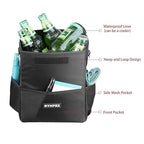 Ryhpez Car Trash Can with Lid - Leakproof Garbage Bin Car Organizer Bag, Foldable Vehicle Trash Bin with Structure Support, Automotive Truck Accessories for Women & Men (2 Gallon/7.5L)