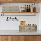 2 Pack Mini Foldable Small Plastic Baskets for Organizing and Storage，Collapsible Storage Crates,Mini Bins for Home Kitchen B