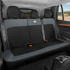 Cat MeshFlex Charcoal & Black Rear Seat Cover for Car – Durable Canvas & Mesh Design 60/40 Split Bench Protector for Cars, Tr