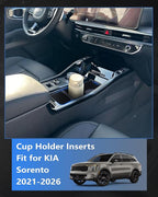 Cup Holder Inserts for 2021-2025 2026 KIA Sorento Accessories, Non-Slip TPE Center Console Protector Organizer to Prevent Spills & Scratches for Sorento Interior Accessories