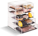 Sorbus Acrylic Makeup Organizer Set, 7-Drawer Vanity & Countertop Cosmetic Storage with Small & Wide Drawers, Clear Makeup St
