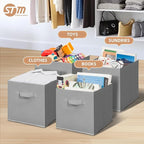 Storage Cubes - STORAGE MANIAC, 11 Inch Collapsible Storage Bins with Handles, 6 Pack Fabric Foldable Bins for Organization, 