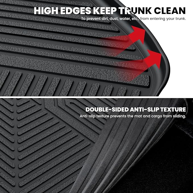 LASFIT Cargo Mat & Backrest Mats for Nissan Kicks 2025-2026 (Not Fit AWD & 2025 Kicks Play), All Weather TPE Custom Fit Easy Clean Durable No-Curling Trunk Mat for Kicks 2025-2026 S/SV/SR Cargo Liner