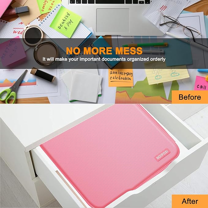 Noiposi Document Organizer with 5200℉ Heat Insulated,Waterproof and Fireproof Document Box,Portable Home Travel Safe Storage 