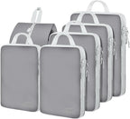 6 Set Compression Packing Cubes, Suitcase Organizer, Lightweight Travel Essentials, Compression Bags For Travel Accessories L