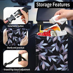 Car Trash Bag Large Hanging Can for Back of Seat, Cute Waterproof Car Garbage Bag for Vehicle, Travelling, Outdoor Cute Blue Black Leaf