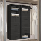 6-Shelves Hanging Closet Organizer with 5 Different Drawers, Foldable Closet Organizers and Storage for Wardrobe, Closet& RV,