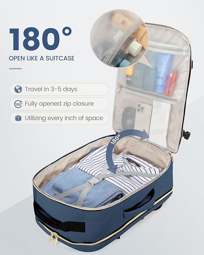 LOVEVOOK Travel Backpack for Women & Men 40L,Airline Approved Carry On Backpack Travel Essentials,TSA Carry on Luggage,Waterp