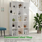 C&AHOME Cube Storage Organizer, 16-Cube Shelves Units, Plastic Storage Cubes, DIY Closet Organizer, Modular Closet Storage Sh