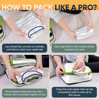 TRIPPED XL Compression Packing Cubes — 7-Piece Set for Checked Luggage | Extra-Large (15.7"×11"×4") + Large + Small + Tube + 