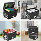 DocSafe Fireproof Document Box with Lock, File Storage Organizer with Mesh Pockets, Collapsible Portable File Box Home Office