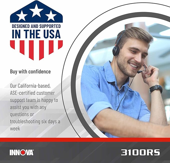INNOVA 3100RS, OBD2 Scanner, ABS SRS Airbag Scan Tool with Airbag Light & Oil Light Reset, Stream Graph & Record Live Data,