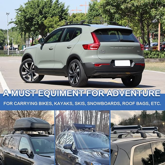Snailfly Upgraded Roof Rack Cross Bars Fit for Volvo XC40 2018-2025 Lockable Quiet Crossbars Cargo Accessories