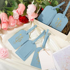 Amylove Bulk Luggage Tags Wedding Favors Adventure Begins Luggage Tags for Guests Travel Tag for Suitcase Bridal Gift 24 Pack