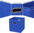 Black Fabric Cubby Storage Bins,13x13x13 Inches ,Cube Organizer Bin Foldable Storage Boxes with Dual Handles Fabric Organizer