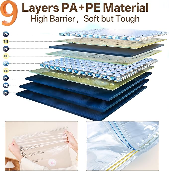 Vacuum Storage Bag with Rechargeable Cordless Pump, 18 Pack Vacuum Seal Space Saver Bags for Clothing Clothes Travel Home